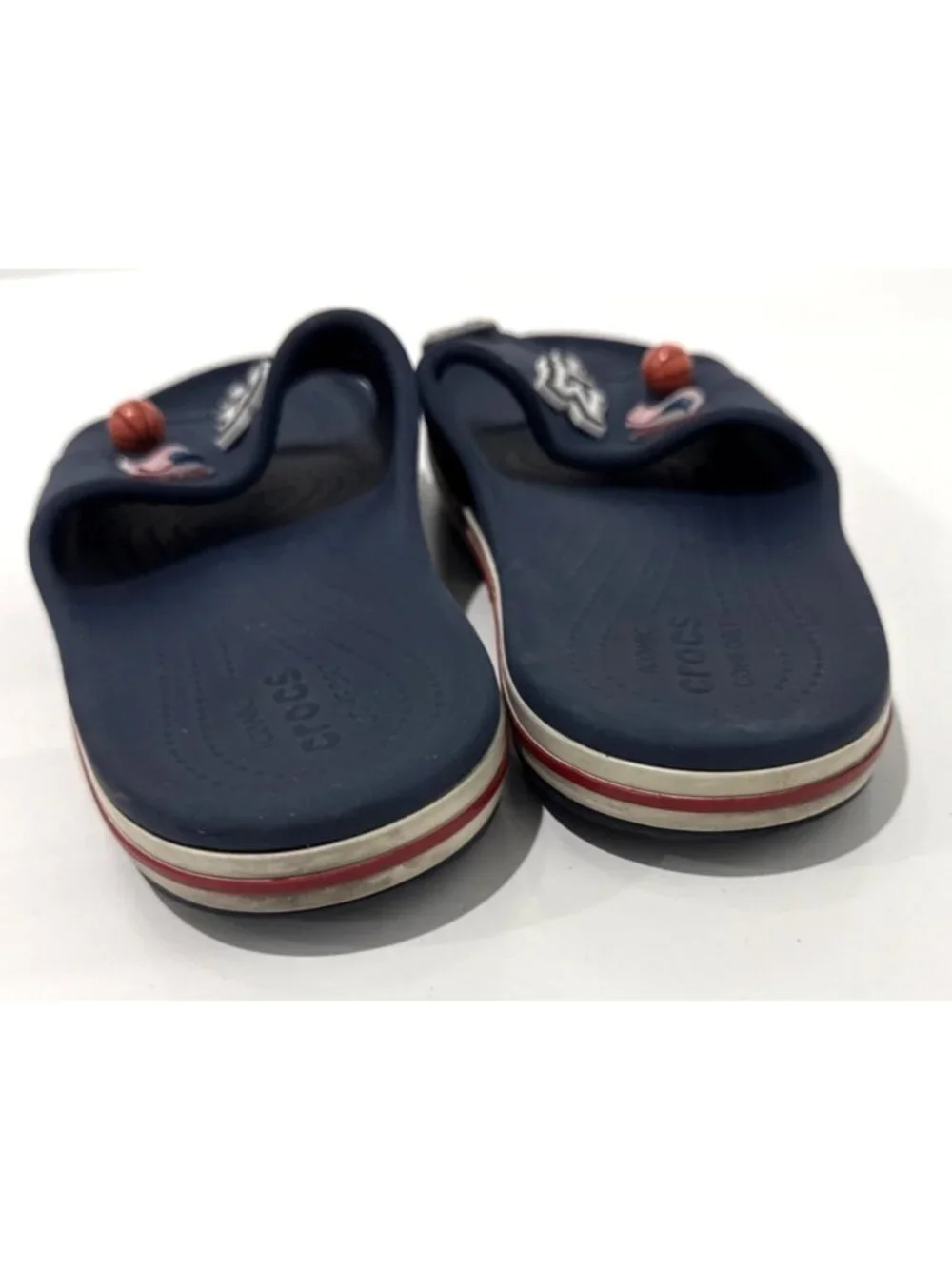 Crocs Blue Bayaband Sandals Slides Flip Flop Jibbitz Mens 10 Womens 12